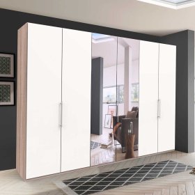 Moderner Panorama Ankleideschrank Lolyana mit Falttüren und Spiegel – Ansicht 3