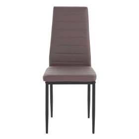 Polsterstühle Lirou in Hellbraun Kunstleder mit hoher Lehne (4er Set) – Ansicht 2
