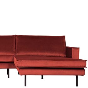 Sofaecke Klasvan in Kastanienfarben Samt 300 cm breit – Ansicht 5