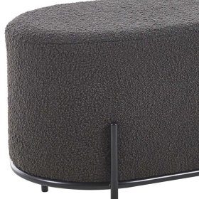 Boucle Polsterhocker Zerval in Anthrazit mit Vierfußgestell aus Metall – Ansicht 4