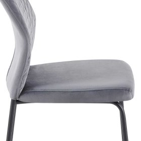 Polsterstuhl Set Esszimmer Drujano in Grau aus Samt (2er Set) – Ansicht 7