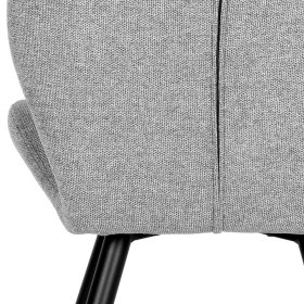 Polsterstuhl Esszimmer Set Barero in Grau und Schwarz mit Struktur Webstoff (2er Set) – Ansicht 7
