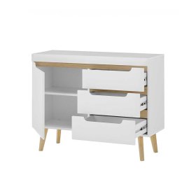Schrankwand Wohnzimmer Jasturian im Skandi Design 134 cm hoch (vierteilig) – Ansicht 16