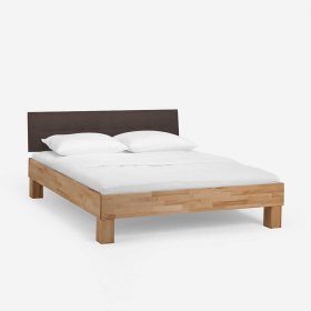 Doppelbett Murewa aus Kernbuche Massivholz mit Polsterkopfteil (dreiteilig) – Ansicht 3