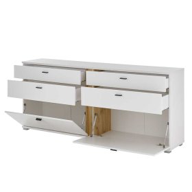 Wohnzimmer Kommode Luzillo in Weiß und Wildeichefarben – Ansicht 4