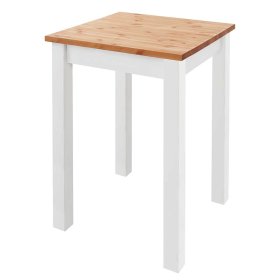 Massivholz Bartisch Vicados in Kiefer Laugenfarben und Weiß – Ansicht 1