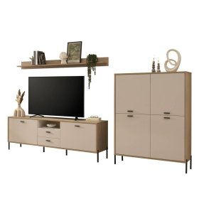 Wohnwand Zimena in modernem Design 40 cm tief (dreiteilig) – Ansicht 1