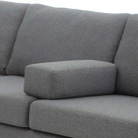 Skandi Design Sofaecke Bastia in Grau mit Fußgestell aus Holz – Ansicht 11