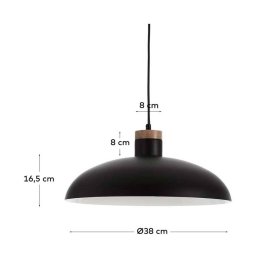Runde Hängeleuchte Polar im Skandi Design in Schwarz und Buche – Ansicht 3