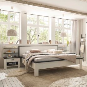 Landhausstil Doppel Bett Dionada 180x200 cm mit Kommoden & Paneel (dreiteilig) – Ansicht 2