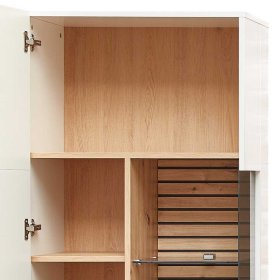 Moderne Vitrine Luzie in Weiß und Wildeichefarben 65 cm breit – Ansicht 5
