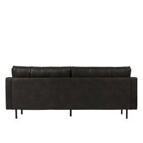 Recyclingleder Couch Lonzavez in Schwarz 230 cm breit – Ansicht 5