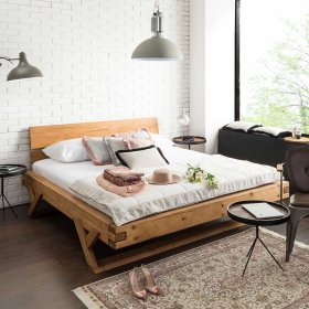 Balkenbett Selectra aus Fichte Massivholz im rustikalen Landhausstil – Ansicht 2