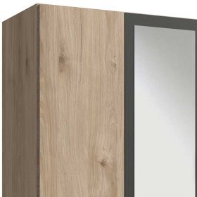 Kleiderschrank modern Hume in Eiche Sägerau und Dunkelgrau – Ansicht 5