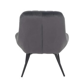 Design Lounge Sessel Azuro in Dunkelgrau Samt mit 50 cm Sitzhöhe – Ansicht 4