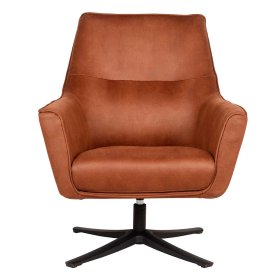 Wohnzimmersessel Kimms in Cognac Braun Microfaser mit Drehgestell – Ansicht 2