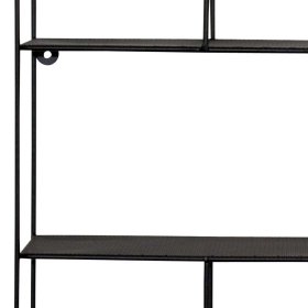 Schwarzes Metallregal Saracan zur Wandmontage in modernem Design – Ansicht 3