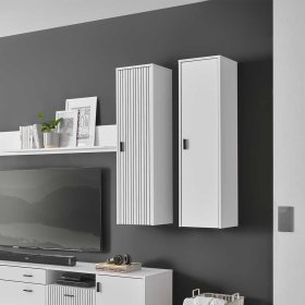 Moderner Hängeschrank Wohnzimmer Paros in Weiß und Schwarz 120 cm hoch – Ansicht 6