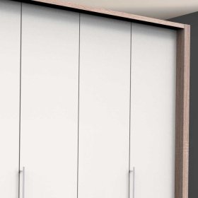 Großer Schlafzimmerschrank Lolyana mit Falttüren und Schubkästen – Ansicht 5