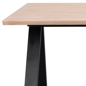 Rechteckiger Esstisch Klimaca aus Eiche Massivholz in White Wash und Metall – Ansicht 5