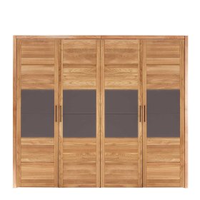 Maxi Kleiderschrank Zeus 4 türig aus Wildeiche Massivholz & Glas – Ansicht 4