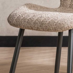 Moderne Polsterstühle Glowaz in Beige und Schwarz mit Boucle Bezug (4er Set) – Ansicht 5