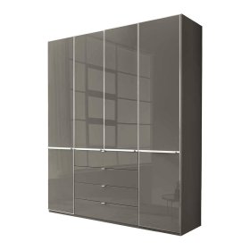 Kleiderschrank modern Boplaroma mit Drehtüren Front glasbeschichtet – Ansicht 1