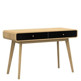 Jugendschreibtisch Charian im Skandi Design in Schwarz und Eichefarben – Ansicht 1