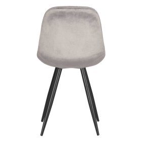 Grauer Samt Stuhl Set Opium mit Gestell aus Metall im Skandi Design (2er Set) – Ansicht 4