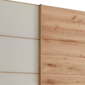 Gleittürenschrank Viramiru in Eiche Bianco und Beige – Ansicht 4