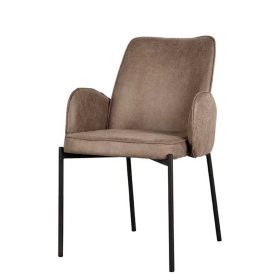 Esszimmerarmlehnstuhl Alli in Taupe aus Microfaser (2er Set) – Ansicht 1