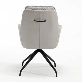 Drehbare Polsterstühle Eviliamo mit Armlehnen in Grau und Schwarz (2er Set) – Ansicht 5