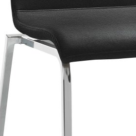 Kunstlederstuhl Toprino in Schwarz und Chromfarben – Ansicht 4