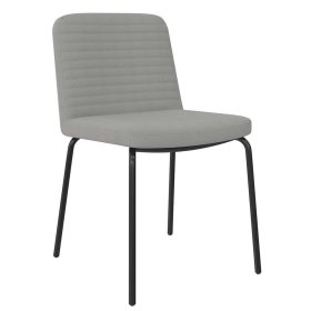 Graue Polsterstühle Yvonja in modernem Design mit Gestell aus Metall (2er Set) – Ansicht 1