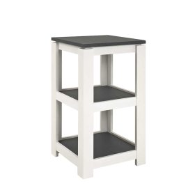 Boxspring Nachtkommode Snowing in Weiß Grau 40 cm – Ansicht 7