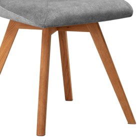 Küchenstuhl Kety in Grau mit Gestell aus Massivholz (2er Set) – Ansicht 4