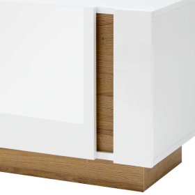 TV Board Franvos im Skandi Design in Weiß und Wildeiche Optik – Ansicht 6