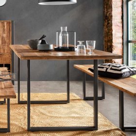 Tisch Esszimmer Exeta im Industrie und Loft Stil mit Bügelgestell – Ansicht 5