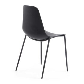 Küchenstühle Varescan in Schwarz Kunststoff mit Metallgestell (4er Set) – Ansicht 3