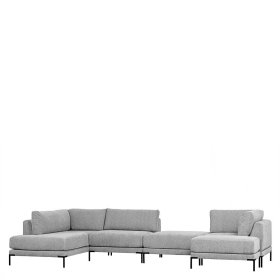Eckelement Modul Sofa Kahilke in Hellgrau mit Vierfußgestell aus Metall – Ansicht 14