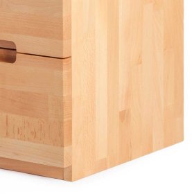 Nachtkommode Dumoriva aus Kernbuche Massivholz 2 Schubladen – Ansicht 4