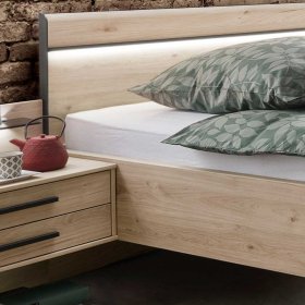 Schlafzimmer Bruvena mit Schwebetürenschrank in Eiche Optik (vierteilig) – Ansicht 3