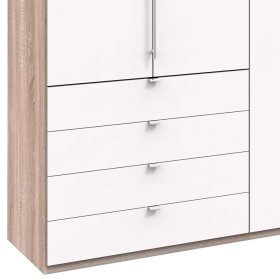 Großer Schlafzimmerschrank Lolyana mit Falttüren und Schubkästen – Ansicht 4
