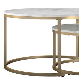 Couchtisch 2er Set Bironda in modernem Design mit Bügelgestell (zweiteilig) – Ansicht 3