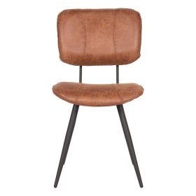 Esszimmerstuhl Set Auray in Cognac Braun Kunstleder mit 50 cm Sitzhöhe (2er Set) – Ansicht 2