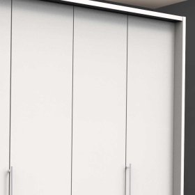 Falttüren Designschrank Emiliano in Weiß mit drei Schubladen – Ansicht 5