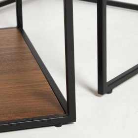 Wohnzimmer Tisch Set Katrynella in Nussbaumfarben und Schwarz (zweiteilig) – Ansicht 3