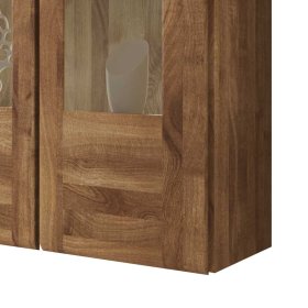 Wohnzimmer Wandvitrine Sascora aus Wildeiche Massivholz 80 cm breit – Ansicht 4