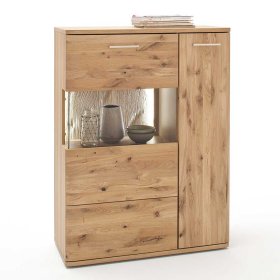 Wohnzimmerwohnwand Lamanda aus Eiche Bianco geölt 320 cm breit (vierteilig) – Ansicht 9