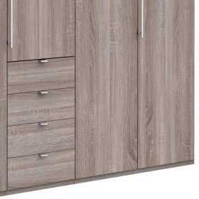 XL Schlafzimmerschrank Vasilio in Eiche Trüffelfarben mit Falttüren – Ansicht 4